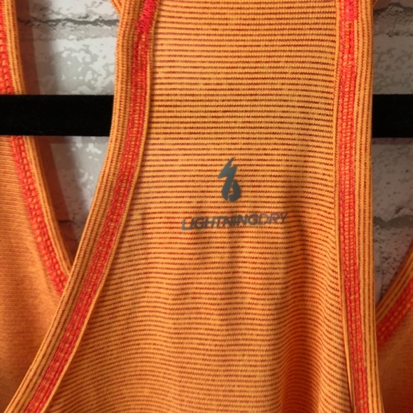 Orange Striped Contrast Stitching New Balance Athletic Tank Womens Medium - Picture 4 of 4